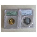 2001-S Sacagawea Dollar PR70 & 1990-S Kennedy 50c