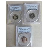 3 PCGS PR69DCAM 5 Cent Coins 2001-S, 2004-S