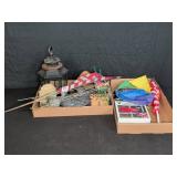 Outdoor Garden Decor Lot With Lantern and Flags
