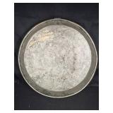 Round Copper Tray With Metal Ring