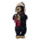 Standing 37" Plush Bear in Hat and Scarf on Base