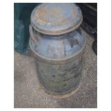 24" Heavy Metal Milk Can Filled with Concrete
