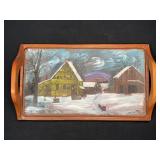 Harriet Klotzbach Painted Serving Tray 17"x10"