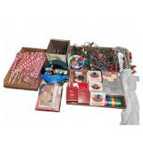 Christmas Decorations Lot With Cards, Candy