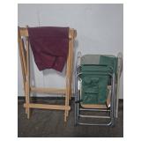 3 Folding Outdoor Chairs Mixed Materials
