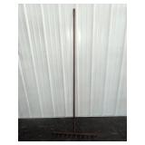 Vintage Wooden Garden Rake With T-Shaped Head