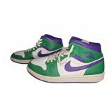Nike Air Jordan 1 Mid Green Purple White Size 13