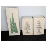 Department 56 Porcelain Pine and Pencil Pines Set