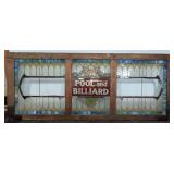 Stained Glass "Pool And Billiard" Sign Panel