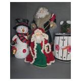 Christmas Decor Lot With Santa Figures Snowman
