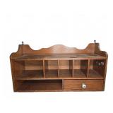 Wood Wall Organizer With Drawer and Mail Slots