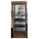 Wood Display Cabinet With Glass Shelves