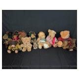 Vintage Teddy Bears and Moose Plush Lot
