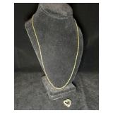 14K Gold Chain with Heart-Shaped Pendant