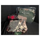 Three Lodge Style Blankets and Quilts Set