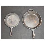 2 Lodge Cast Iron Skillets USA 5SK 8SK