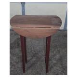 Wood Drop Leaf Side Table With Four Legs