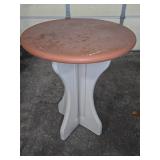 Round Plastic Outdoor Table, Terracotta Color Top