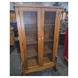 Wood and Glass Display Cabinet with Shelves