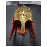 Brass and Leather Roman-Style Calvary Helmet