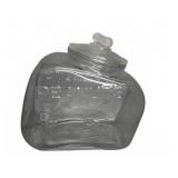 Glass Store Peanut Jar With Embossed Lid