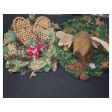 Holiday Wreaths With Moose and Snowshoes