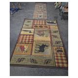 2 Lodge Style Area Rugs with Wildlife Motif