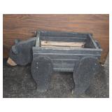 Rustic Wooden Bear Shaped Planter Box