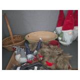 Plush Gnomes With Basket and Enamel Bowl