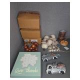 Fall Decor Lot With Give Thanks Sign