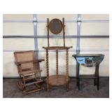 Three Wood Furniture Pieces Mixed Styles