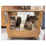 Rolling Wood Cart, 46'x22'x42'