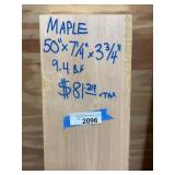 50'x7.25'x3.75' Maple Board, 9.4 BF