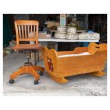 Wood Swivel Chair, Rocking Doll Cradle