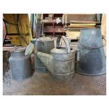 Metal Watering Can and Utility Pails