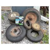 Utility Cart Tires With Rims And Tire Tubes Lot