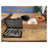 Razor Lot With Shot Glasses And Ashtrays