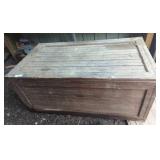 Large Wooden Storage Trunk With Metal Handles