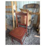 Wooden Side Chair and Painted Rocking Chair