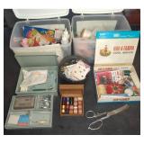 Sewing Notions, Thread, Scissors And Tins