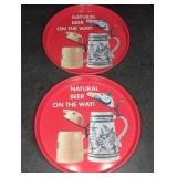 Utica Club Beer Advertising Metal Trays Pair