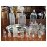 Clear Glass Apothecary Bottles and Decan-