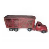 Tonka Toys Red Metal Livestock Truck and Trailer
