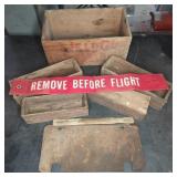 Vintage Wood Cheese Boxes, Jell-O Crate