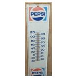 Pepsi Metal Advertising Thermometer Sign