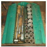 Socket Wrench Set With Box, SAE Sizes (7/8'-2')