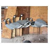 (8) Painted Woodcut Canadian Geese