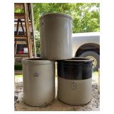 (3) Stoneware Crocks w/ Markings