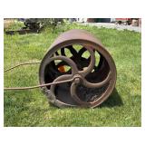 Cast Iron Lawn Roller with Spoked End Wheels