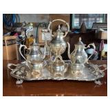 FB Rogers Silver Co Silverplate Tea Set With Tray